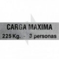 PLATE MAXIMAL CHARGE 225 KG.