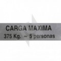 PLATE MAXIMAL CHARGE 375 KG.